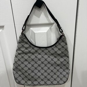 Ralph Lauren Vintage Black and Gray Monogram Shoulder Bag